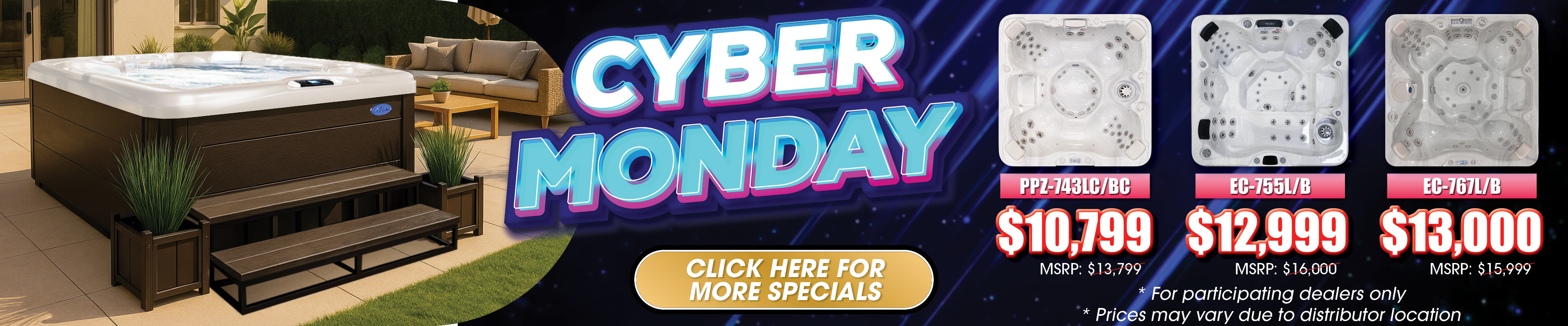 Calspas hot tub being used in a family setting - Edgewater